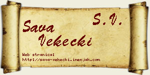 Sava Vekecki vizit kartica